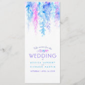 Het menu blauw cascading floral art waterverf (Voorkant)