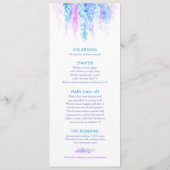 Het menu blauw cascading floral art waterverf (Achterkant)