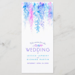 Het menu blauw watervalp bloem kunst waterverf pak