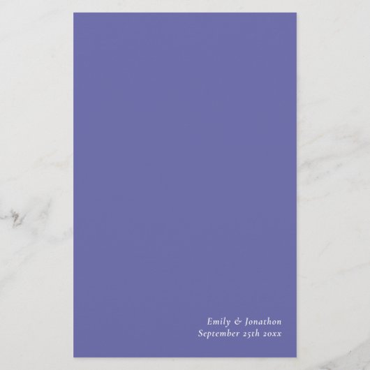 Het menu Blauwe bruiloft voor budgetscript (Achterkant)