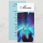 Het menu Blauwe orchid Wedding (Voorkant / Achterkant)