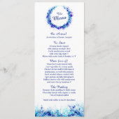 Het menu blauwe splat art krans waterverf (Achterkant)