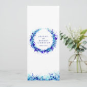 Het menu blauwe splat art krans waterverf (Staand voorkant)