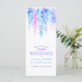 Het menu blue cascading floral art waterverf pack (Staand voorkant)