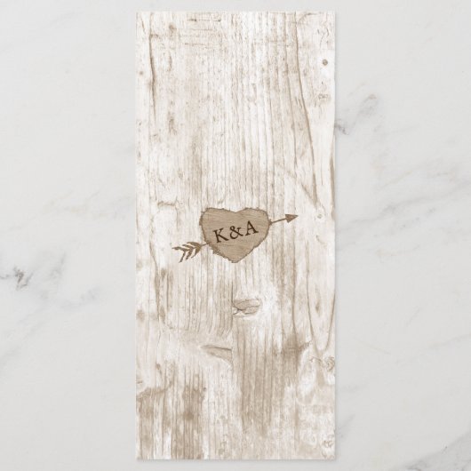 Het menu Collectie van het carved Heart Wedding (Achterkant)