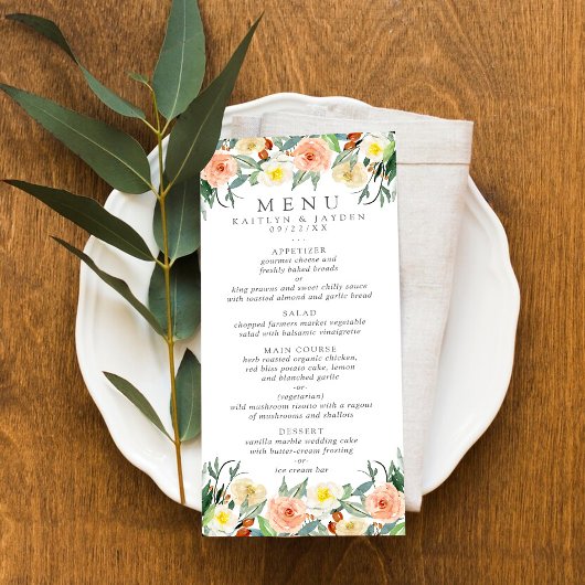 Het menu Collectie van het lentebloesems Weddensch