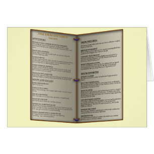Het menu Den Tavern van Dragon
