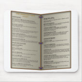 Het menu Den Tavern van Dragon Muismat (Voorkant)