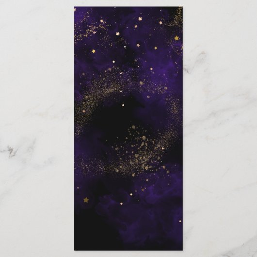 Het menu Donkere Paarse Magische Goud van het Wedd (Achterkant)