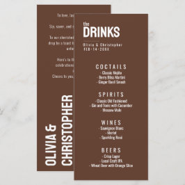 Het menu Drinken met tekst Minimalistisch Vet