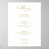 Het menu Eenvoudig elegant goudolie van het huweli Poster (Voorkant)