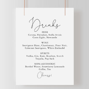 Het menu Eenvoudige kalligrafie van het Drink van  Poster