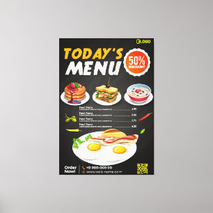 Het menu Fast Food Canvas Afdruk