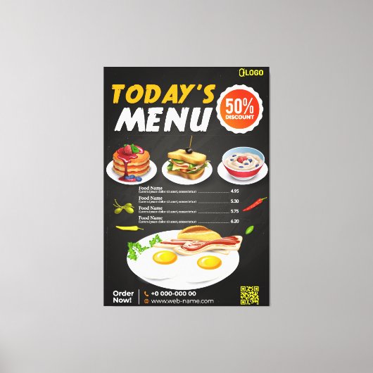 Het menu Fast Food Canvas Afdruk (Voorkant)