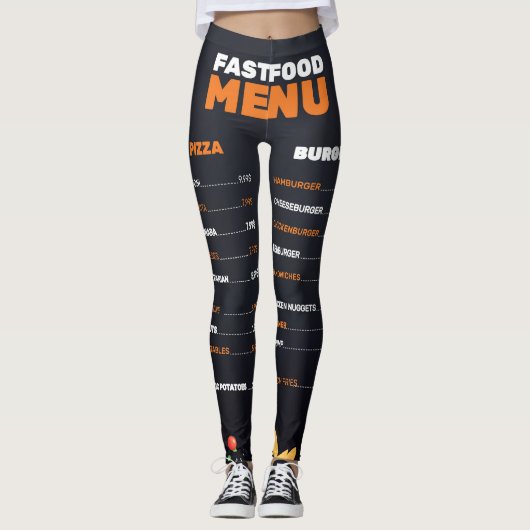 Het menu Fast Food Leggings (Voorkant)