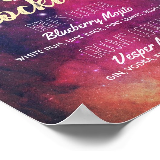Het Menu Galaxy Constellations van het Menu van de Poster (Hoek)