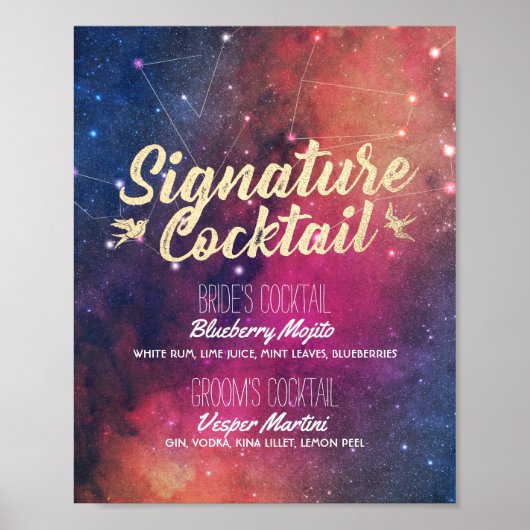 Het Menu Galaxy Constellations van het Menu van de Poster (Voorkant)