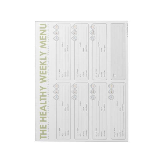 Het menu Gezonde week Notitieblok (Linkerzijde)
