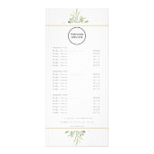 Het menu Greenery Salon Service (Voorkant)