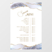 Het menu Grey Blue Agate Services Raamsticker (Vel)
