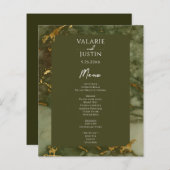 Het menu Groene en goudmarmer Budget Weddenschap (Voorkant / Achterkant)