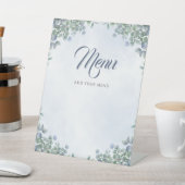 Het menu Jongen Greenery Blue Waterverf Reclamebord Met Voetstuk (Insitu)