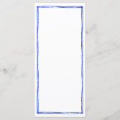 Het menu Lange Franse blauwe handgeschreven bruilo (Achterkant)