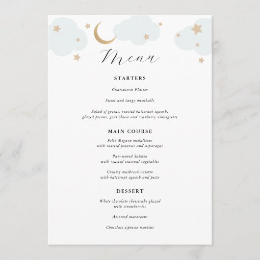 Het menu Moon Blue en Gold (Voorkant)