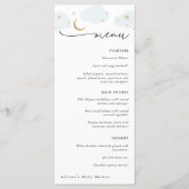 Het menu Moon Blue en Gold Baby shower (Voorkant)