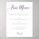 Het menu Paarse balk Gepersonaliseerd het menu Bin Poster (Voorkant)