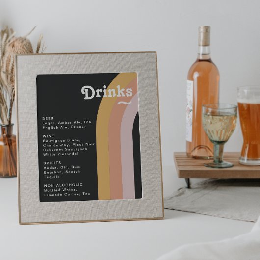 Het menu 'Rainbow Dark Wedding Drinken' van Modern Poster