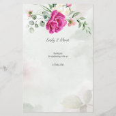 Het menu rozen van de groene eucalyptus magenta pe (Achterkant)