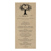 Het menu Rustic Heart Tree Wedding Collectie (Voorkant)