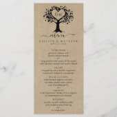 Het menu Rustic Heart Tree Wedding Collectie (Voorkant)