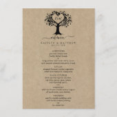 Het menu Rustic Heart Tree Wedding Collectie (Voorkant)