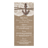 Het menu Rustic Nautical Anchor Wedding Collectie (Voorkant)