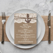 Het menu Rustic Nautical Anchor Wedding Collectie