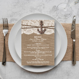 Het menu Rustic Nautical Anchor Wedding Collectie
