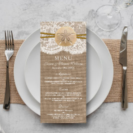 Het menu Rustic Sand Dollar Wedding Collectie