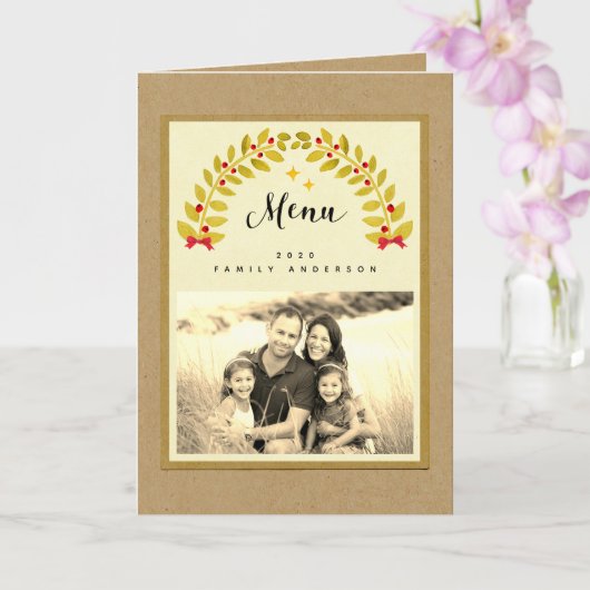 het menu sjabloon van de feestdag voor het kerstdi (Orchidee)