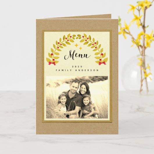 het menu sjabloon van de feestdag voor het kerstdi (Gele Bloem)