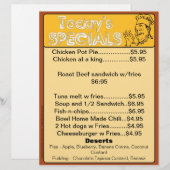 Het menu Specials van vandaag voegt de levering va (Voorkant / Achterkant)