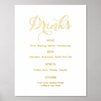 Het menu van de Bar van de Drink van het huwelijk