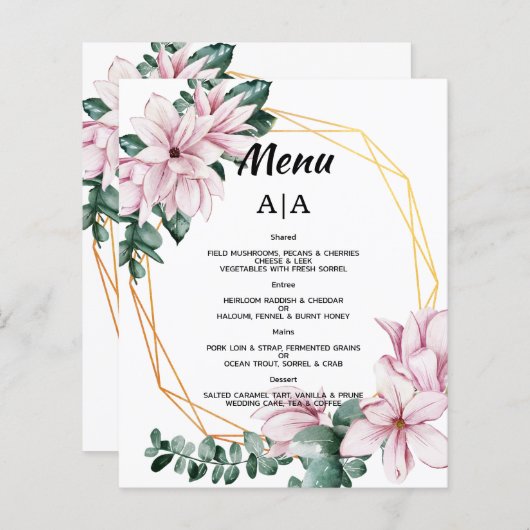 Het menu van de begroting/van de Bieden/van het Fl (Voorkant / Achterkant)