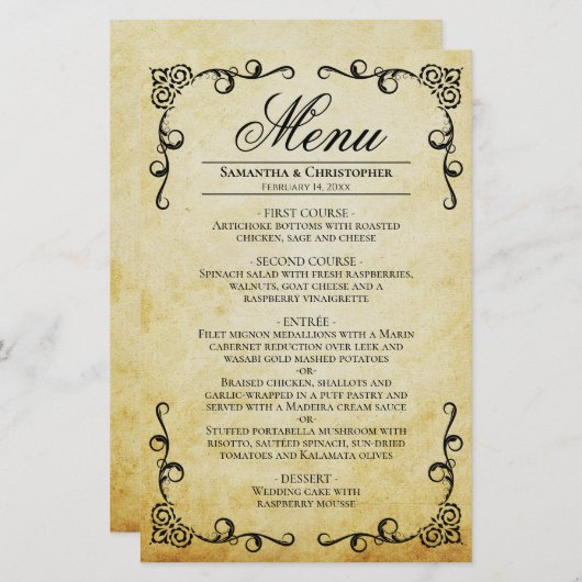 Het  Menu van de Bieden van de Bouw van de Prijsbo (Voorkant / Achterkant)