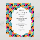 Het Menu van de bruiloft 80 Stijl Geometrische Pat (Voorkant / Achterkant)