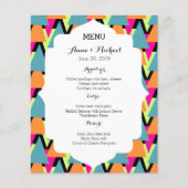 Het Menu van de bruiloft 80 Stijl Geometrische Pat (Voorkant)