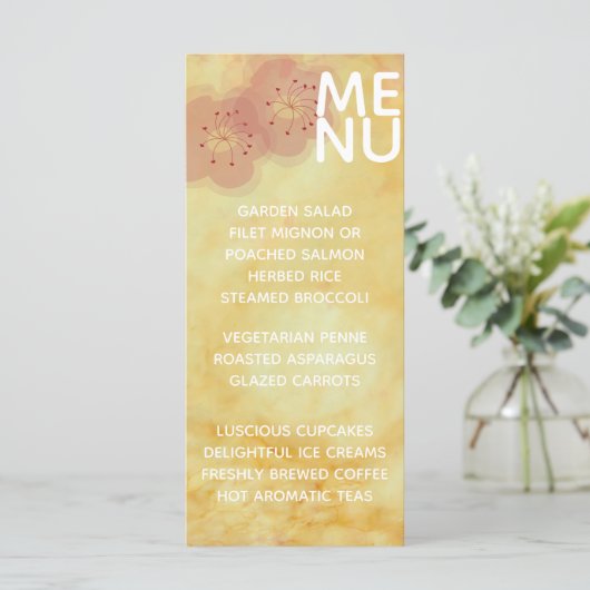 Het Menu van de bruiloft Aziatische Influenced Gol (Staand voorkant)