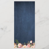 Het Menu van de bruiloft bijtende Floral Blue Cha (Achterkant)