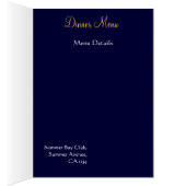 Het menu van de bruiloft blauw en gouden brocade k (Binnen (Rechts))